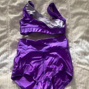 Vibrant Purple Kids Sports Bra Set